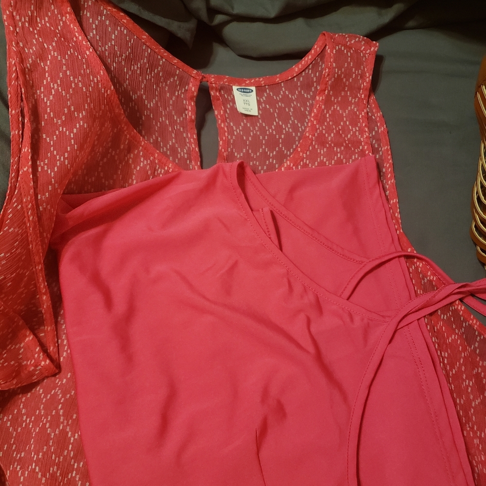 Old Navy XXL two layer pink tank top - Picture 6 of 6